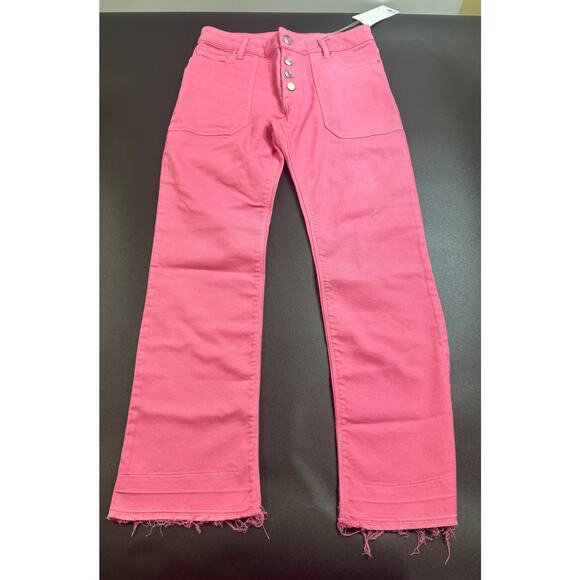 Zadig & Voltaire NWT Londa Denim Jeans Pink Size 26 Missing a button MSRP $278 - Picture 5 of 10